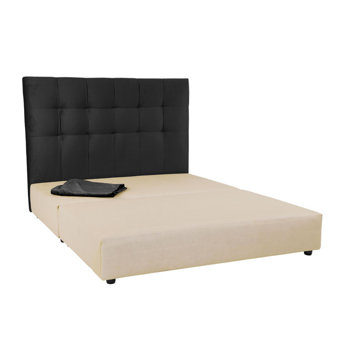 7DAYS BED WITHOUT STORAGE (FOR MATTRESS 160x200cm) FABRIC BLACK TEXAS27 FABRIC E1 EU