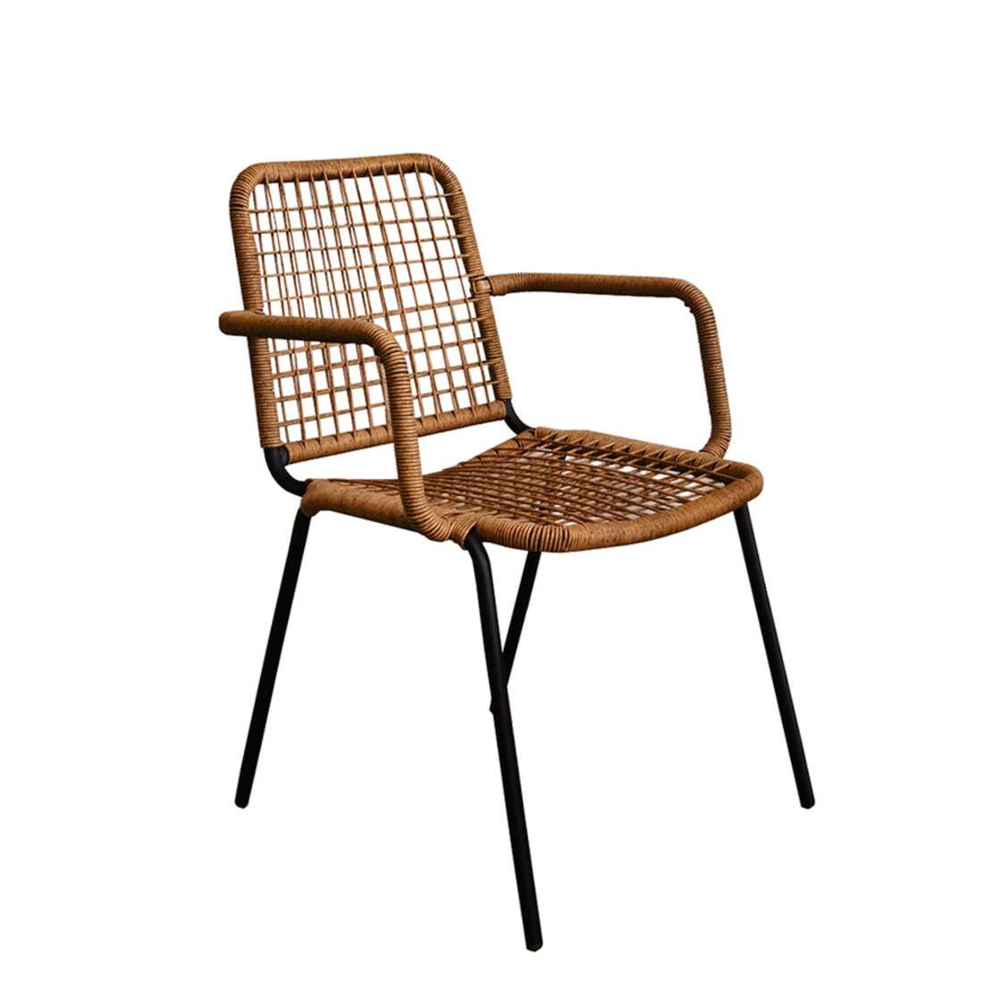 BOAVISTA CHAIR PE WOVEN NATURAL DARK BLACK 56x60xH81cm PRC