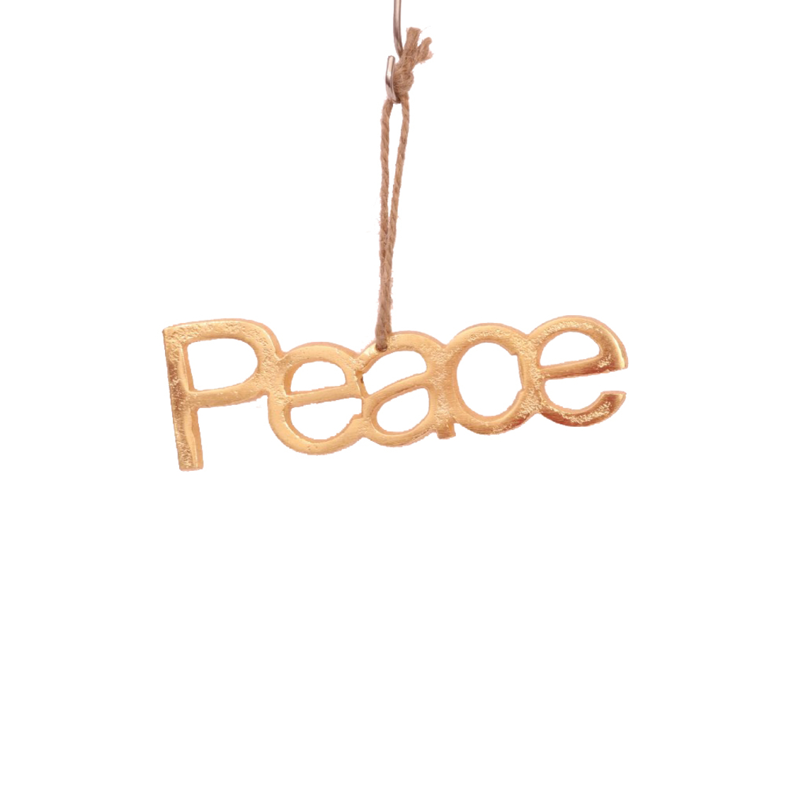 XMAS PEACE PENDANT ORNAMENT ALUMINIUM GOLD 6x0,5xH