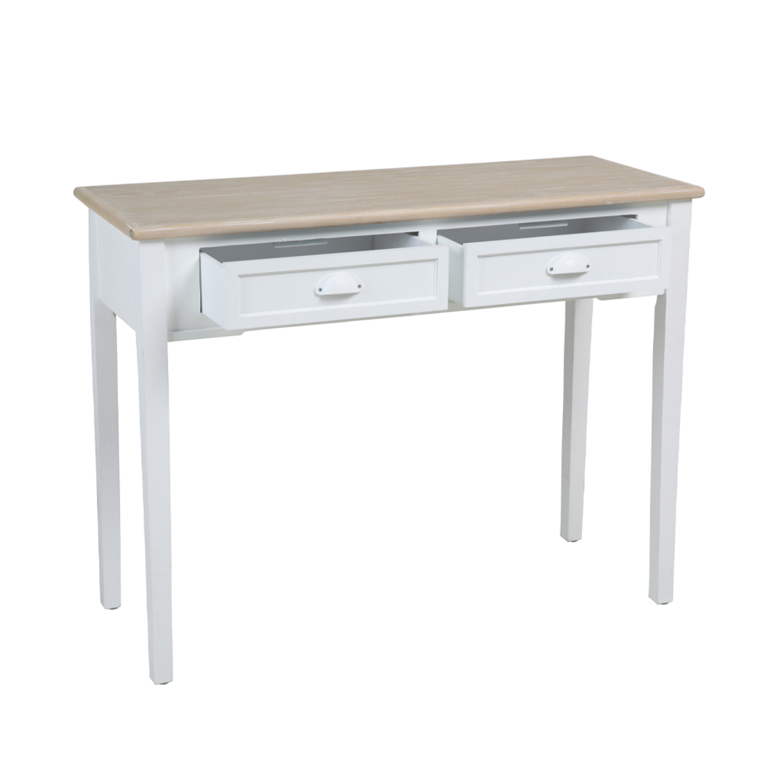 KIMOLOS CONSOLE 2DRAWERS LACQUERED MDF WHITE NATURAL VENEER 102x40xH78cm E1 PRC