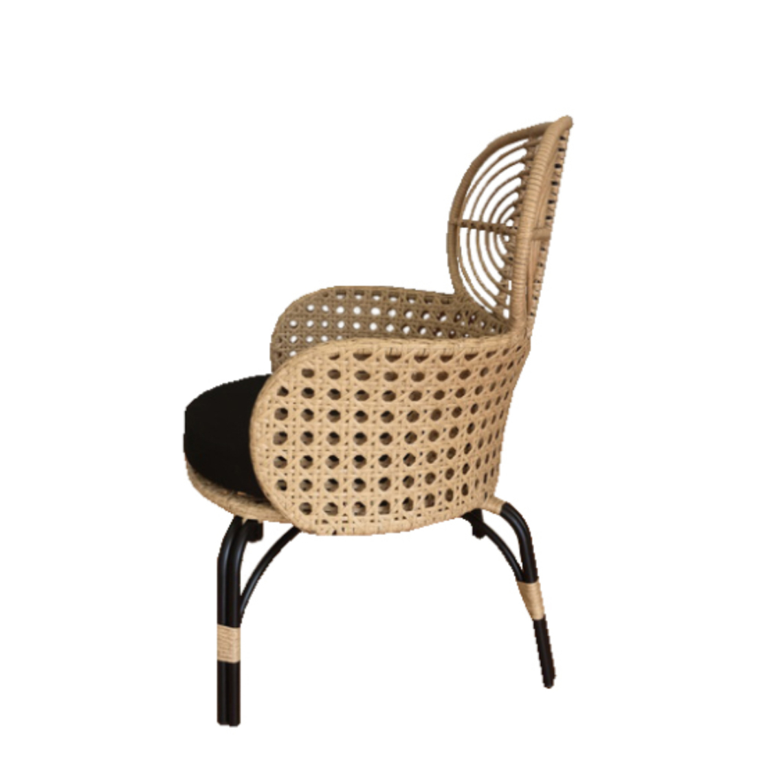 LOOM ARMCHAIR PE WOVEN NATURAL BLACK 65x69xH94cm PRC