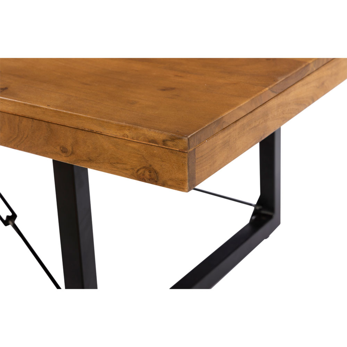 WIRE COFFEE TABLE WOOD ACACIA WALNUT METAL BLACK 120x60xH40cm IN