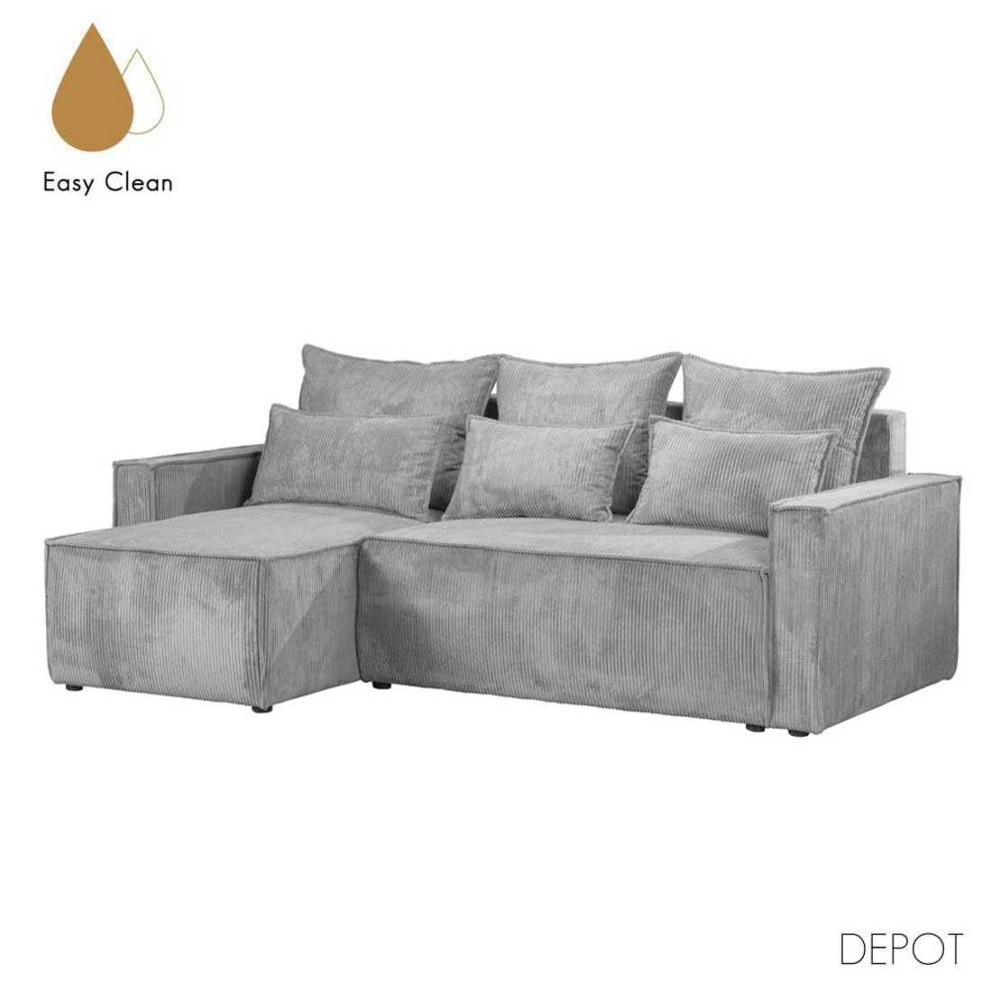 SAY SOFA BED REVERSABLE EASY CLEAN FABRIC GREY LIGHT E1 EU
