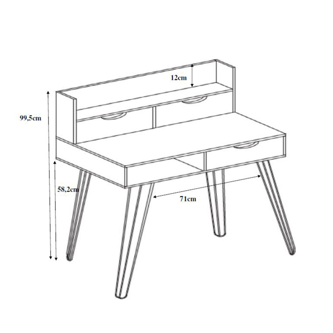 MINTONI DESK 3DRAWERS CHIPBOARD WITH MELAMINE CARTA SONOMA WHITE WITH PATTERN 100x50xH100cm E1 PRC