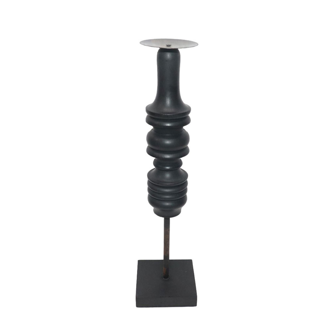 HIPPO CANDLE HOLDER WOOD METAL BLACK D10xH40,5cm I