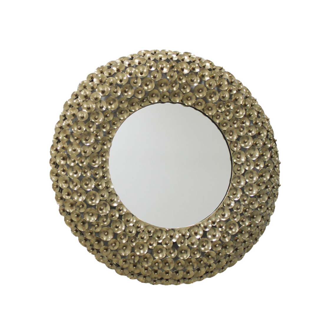 POPPY 62 MIRROR WALL METAL GOLD ANTIQUE 62x62x7cm IN