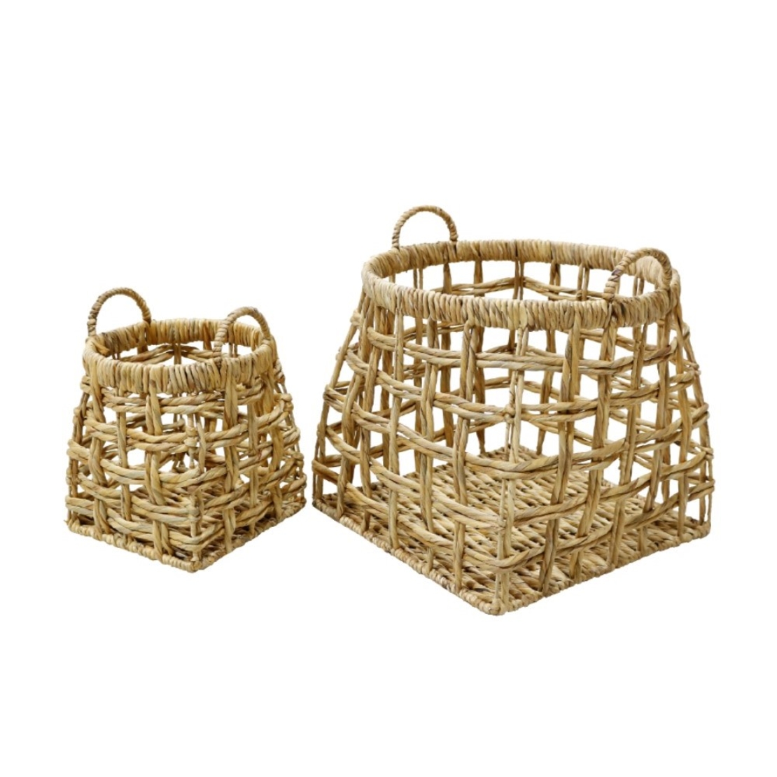 DALAT BASKET SET 2PCS HYACINTH IRON NATURAL 44x44x