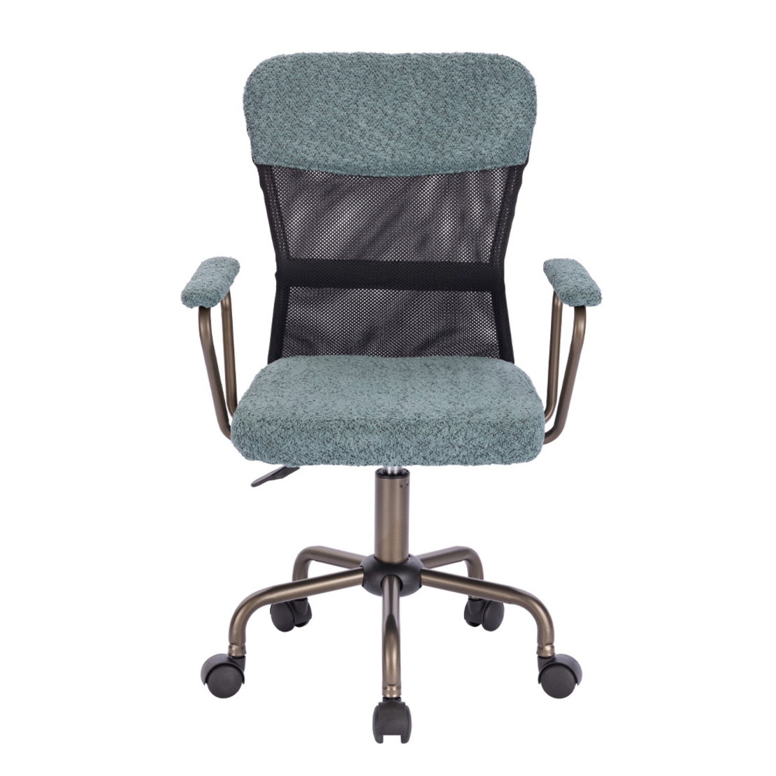 BELL CHAIR DESK FABRIC MINT GUNMETAL 54x52xH92cm P