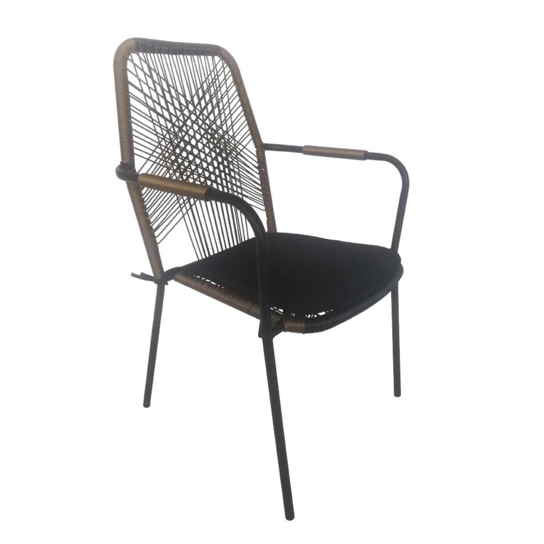 BREEZE CHAIR PE WOVEN NATURAL BLACK 59x61,5xH89cm PRC