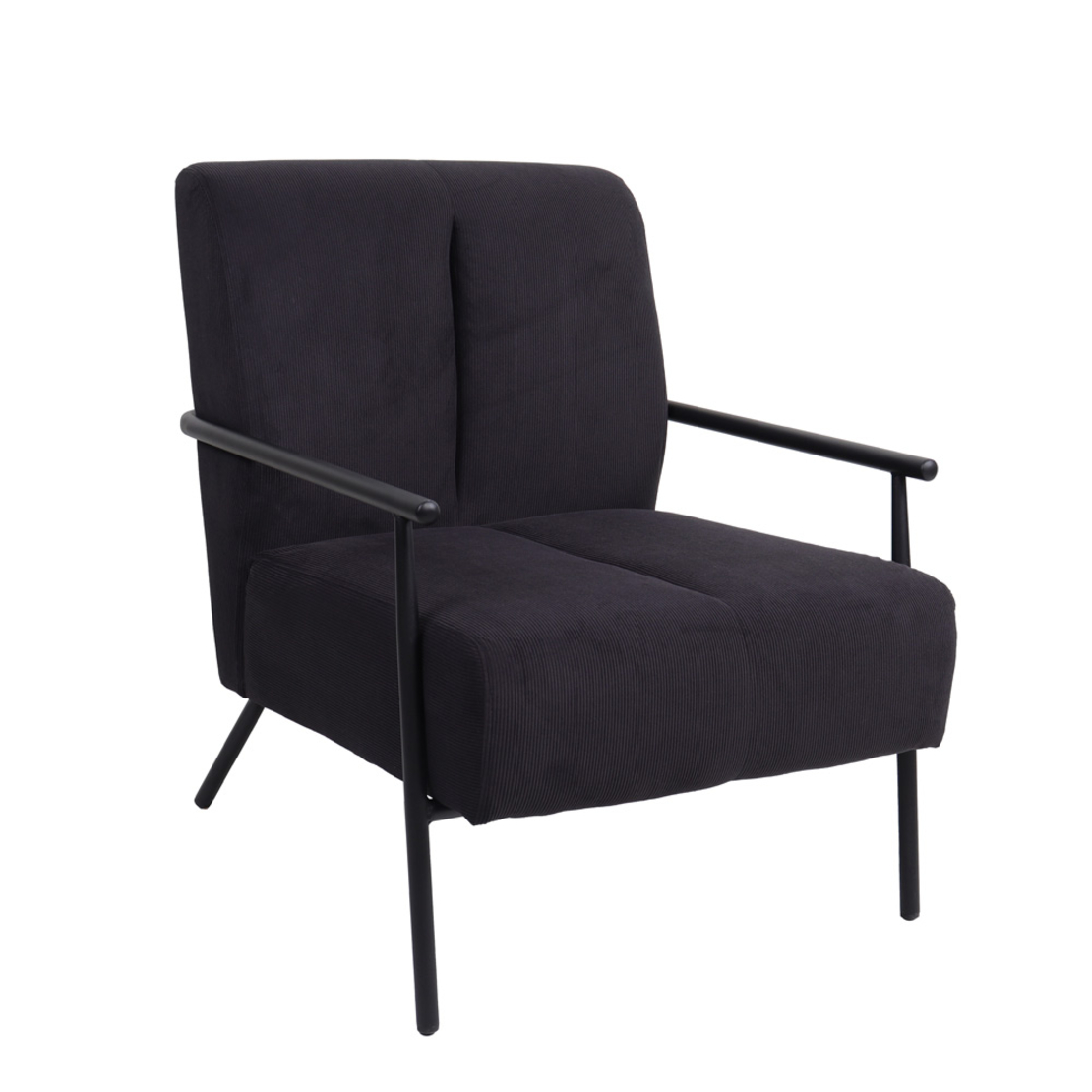 KIOTO ARMCHAIR FABRIC GREY DARK METAL BLACK PRC