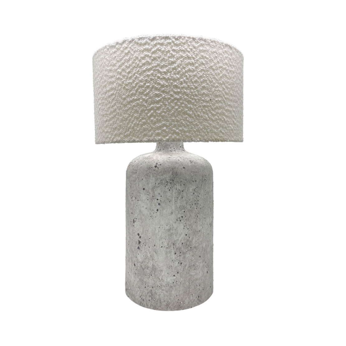 MORTAR LAMP TABLE 22x22x66 CERAMIC GREY LINEN WHITE
