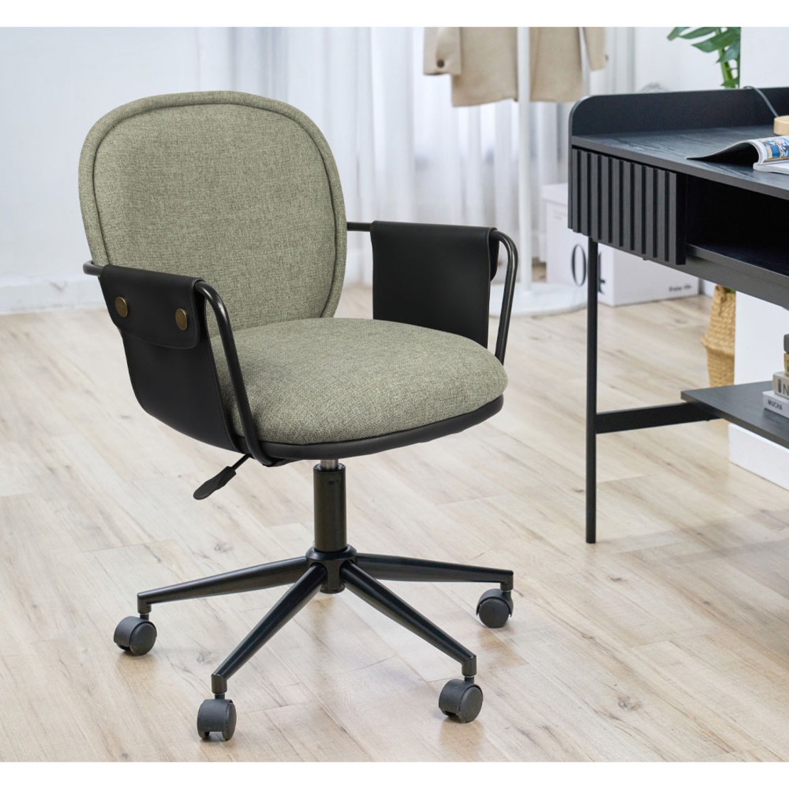 POST CHAIR DESK FABRIC OLIVE GREEN METAL BLACK MET