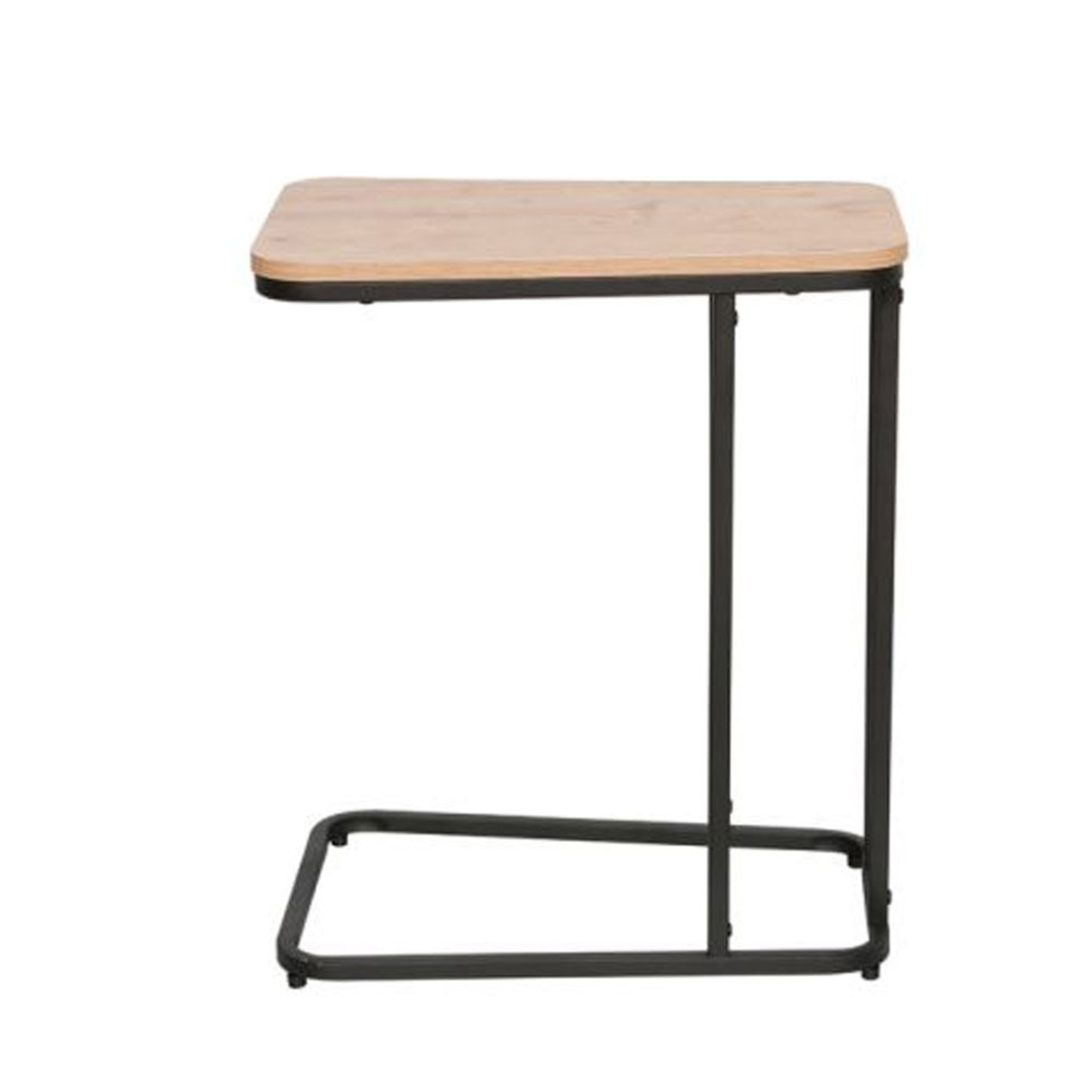 LAMDA SIDE TABLE MELAMINE NATURAL BLACK METAL 50x3