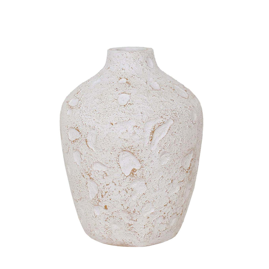 THASSOS VASE MGO WHITE BEIGE 30x30xH40cm PRC