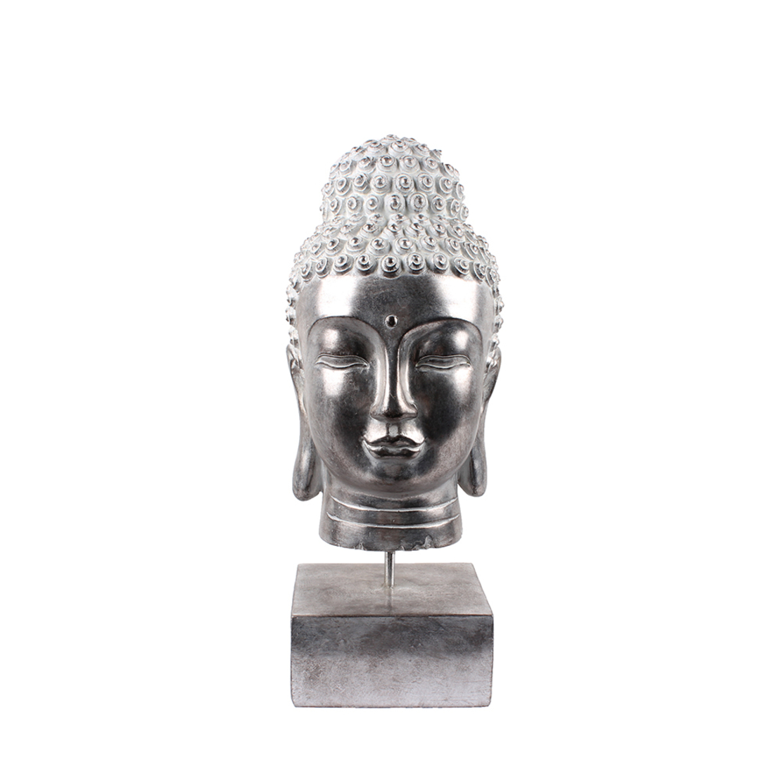 BUDAI DECO BUDDHA POLYRESIN SILVER 17,5x19xH41,5cm