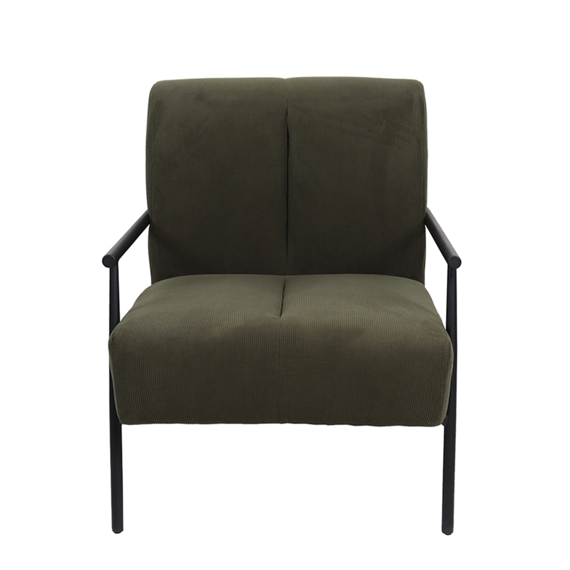 KIOTO ARMCHAIR FABRIC OLIVE GREEN DARK METAL BLACK PRC