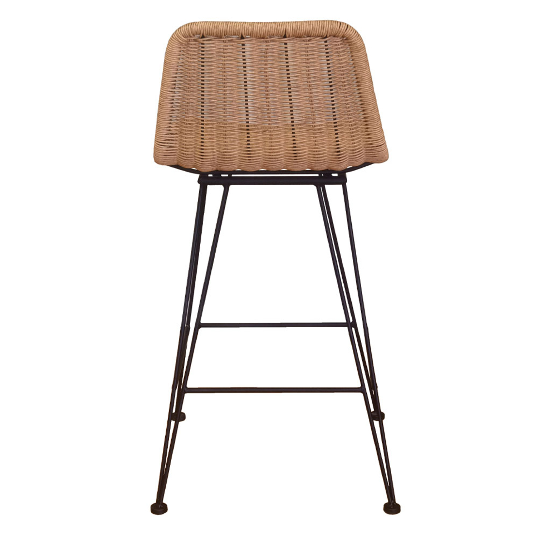DENMARK STOOL BAR RATTAN NATURAL BLACK 42x53xH90cm PRC