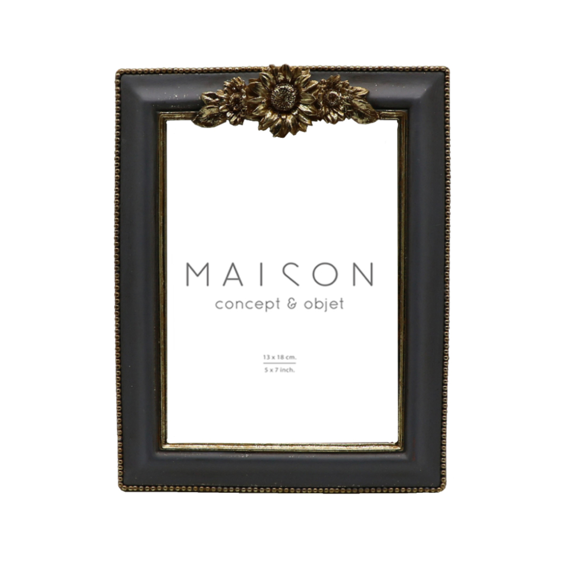 CORONET PHOTO FRAME POLYRESIN GLASS GREY GOLD 17x2