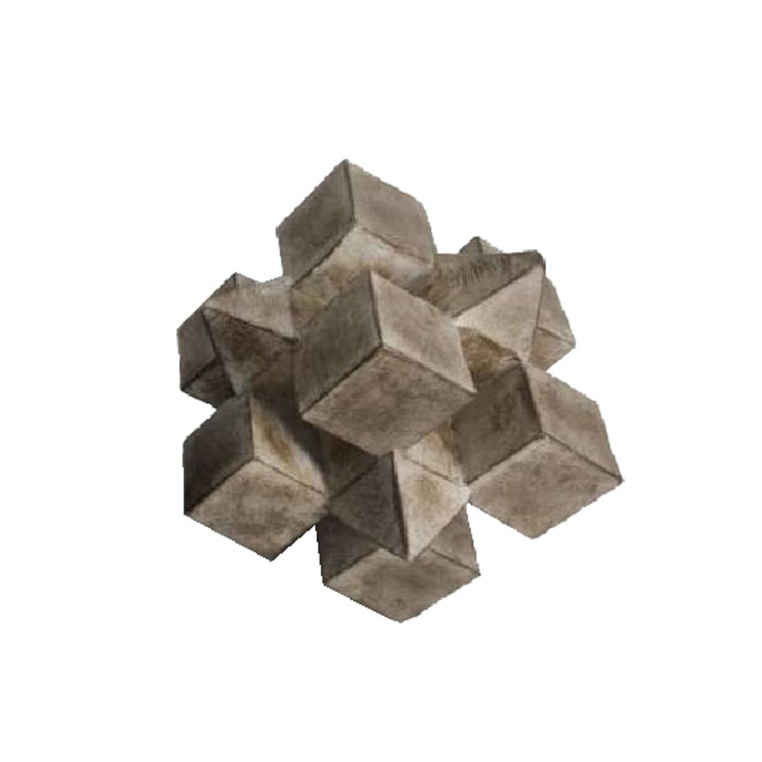 3D CUBE 1 DECO POLYRESIN NATURAL D14,5xH14,5cm PRC