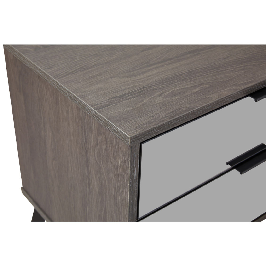 SPECCHIO NIGHTSTAND 2DRAWERS MELAMINE BLACK OAK MELAMINE MIRROR E1