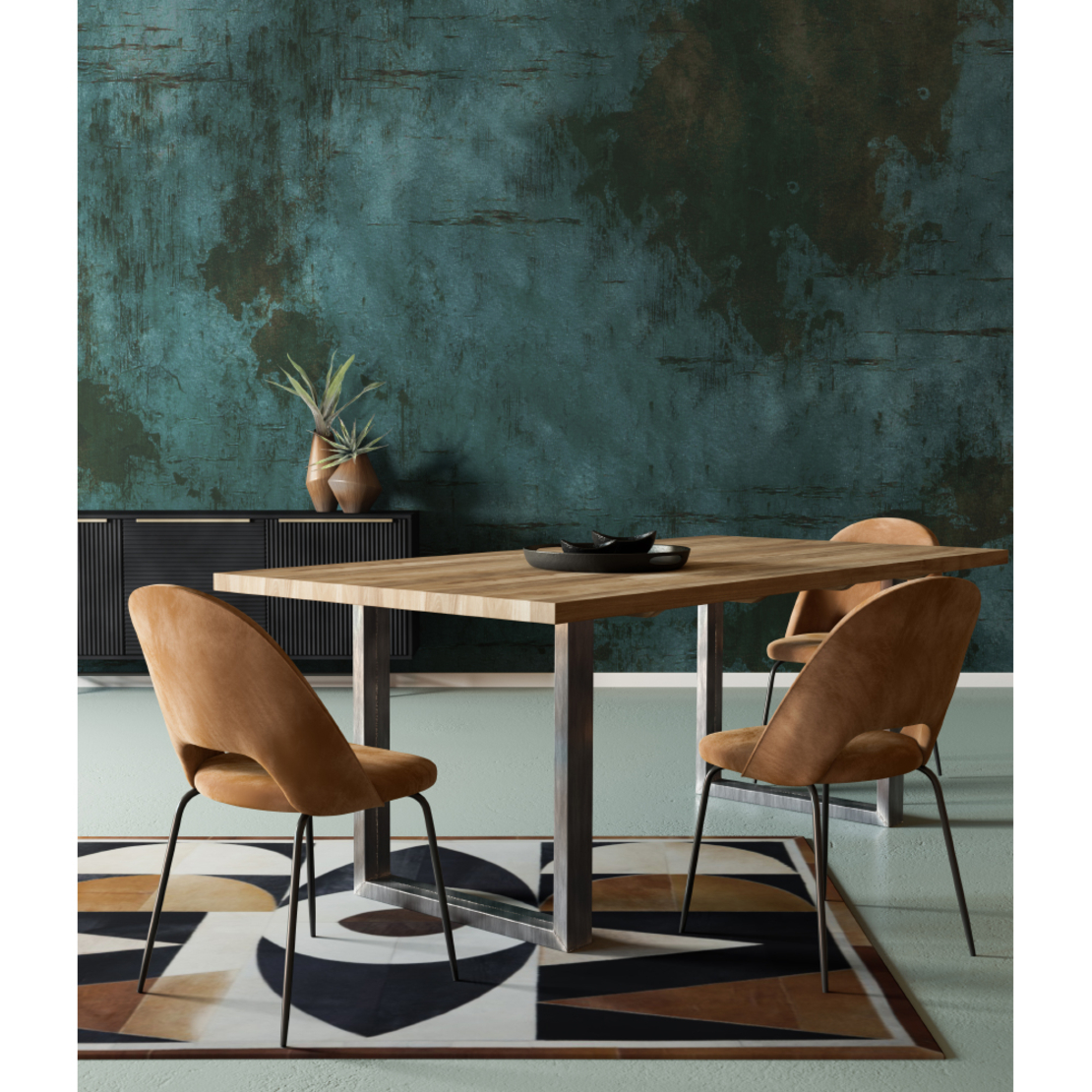 CRAFT 180 TABLE WOOD MANGO NATURAL METAL IN
