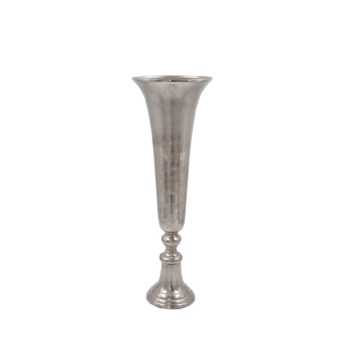 FLORES VASE ALUMINIUM SILVER 19x19xH55cm IN
