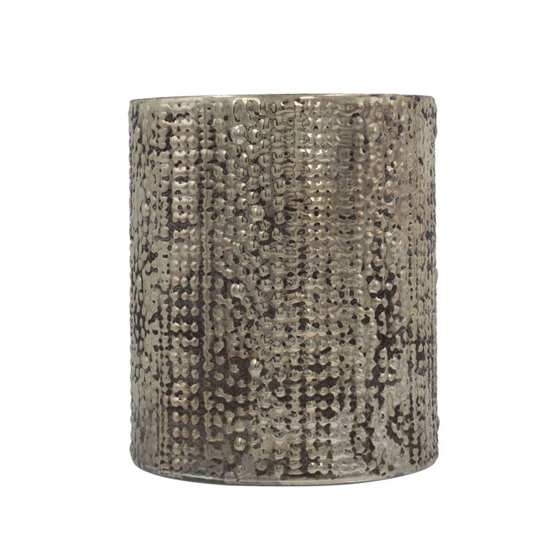 MERCURY VASE GLASS SILVER D13xH16cm IN