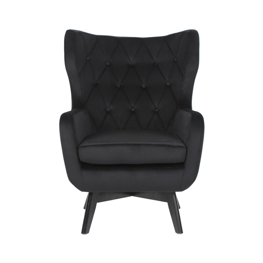 SALINA ARMCHAIR FABRIC BLACK WOOD RUBBERWOOD BLACK E1 PRC