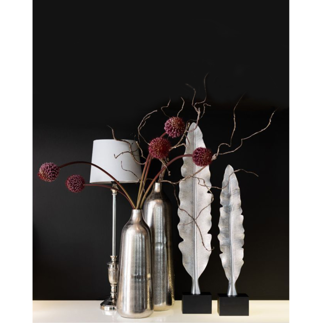 BOTTICELI BOTTLE ALUMINIUM SILVER D15xH49cm IN