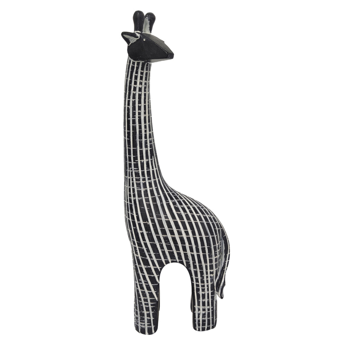 KAMILO 2 DECO GIRAFFE POLYRESIN BLACK WHITE 9x5xH3