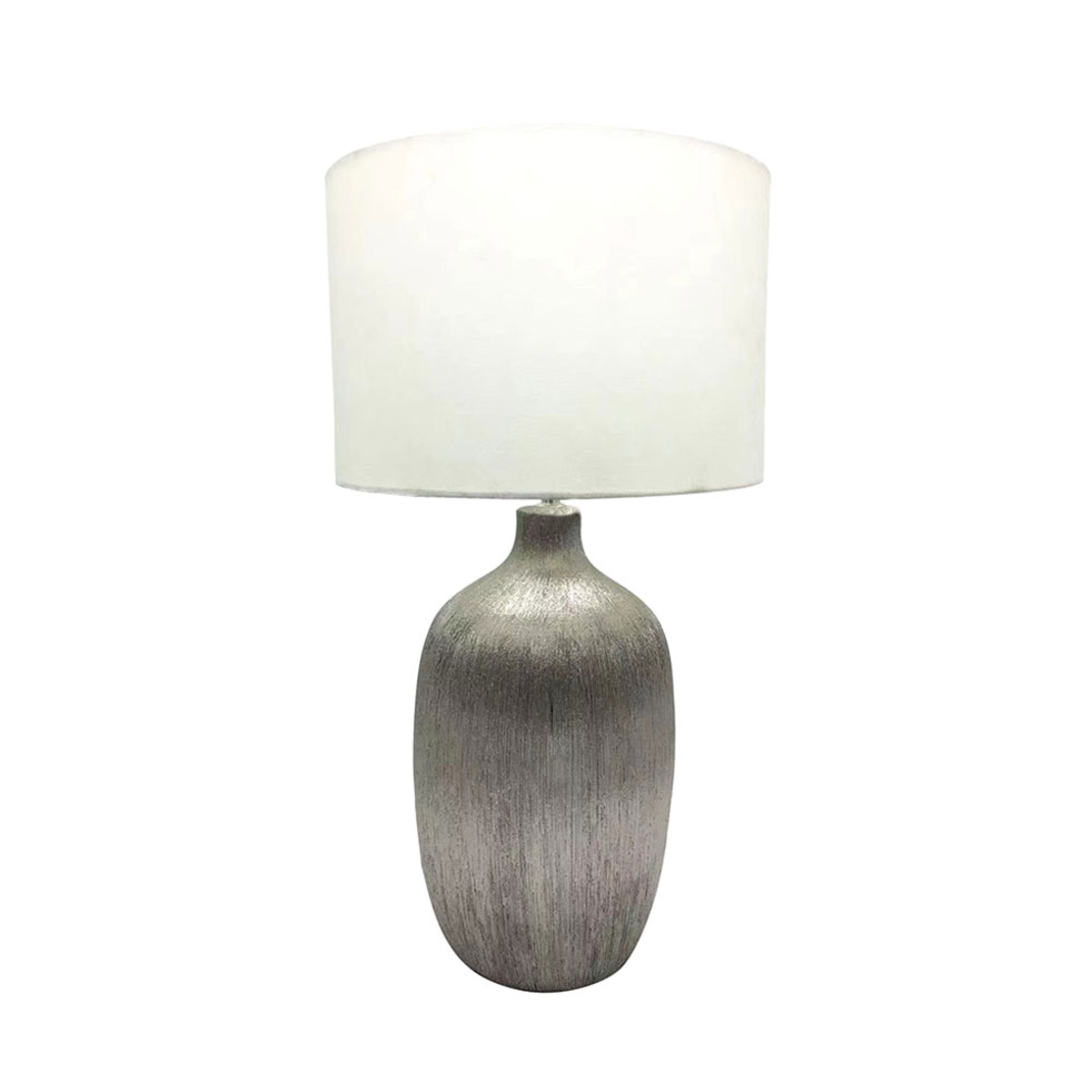 NEJEN LAMP TABLE CERAMIC FABRIC SILVER WHITE D20,5