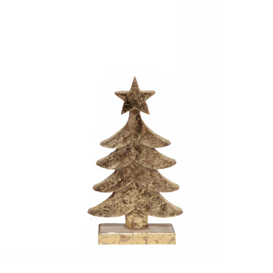 XMAS GOOSE TREE WOOD MANGO GOLD 18x6xH31cm IN