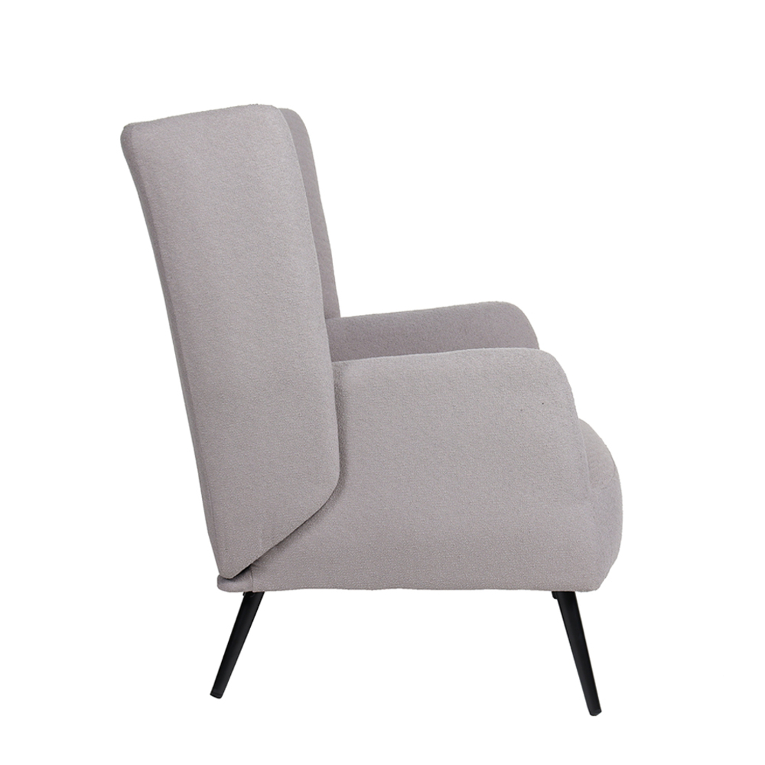 MONACO ARMCHAIR FABRIC GREY WOOD RUBBERWOOD BLACK PRC