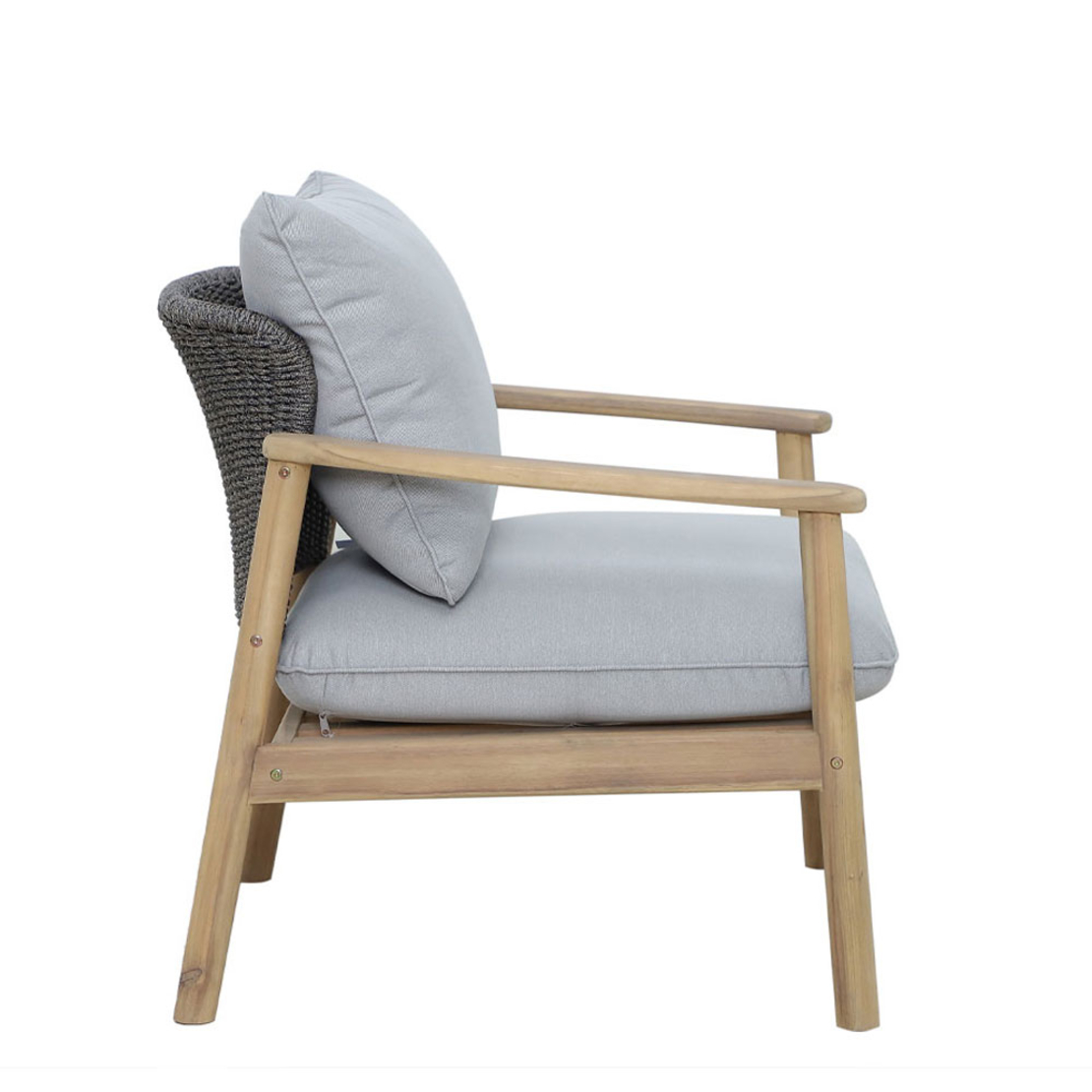 FREELAND LOUNGE SET 1+2+1 WOOD ACACIA NATURAL GREY