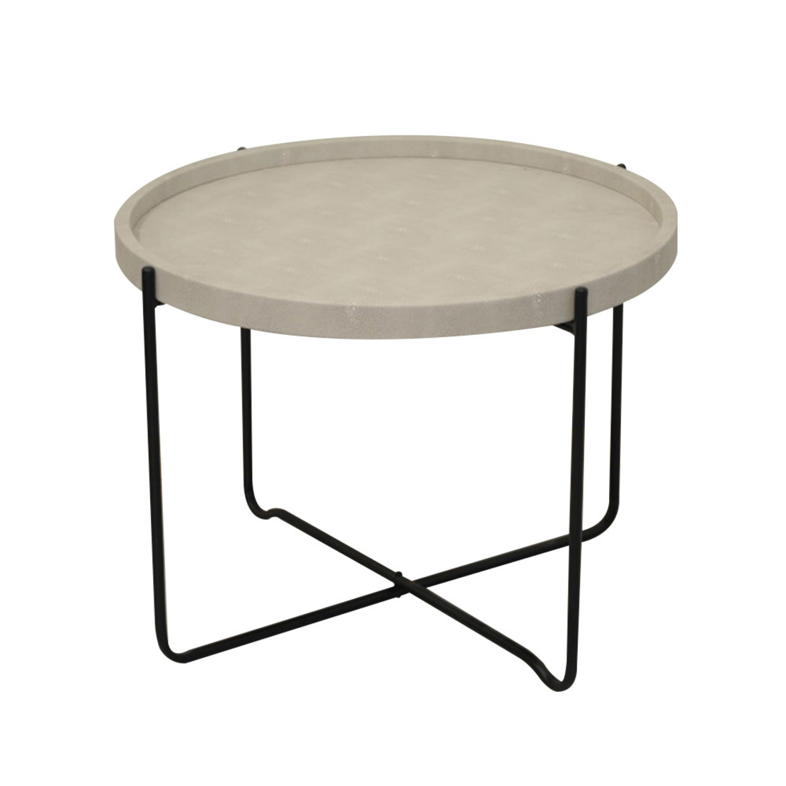 FUN COFFEE TABLE FABRIC SAND BEIGE METAL BLACK 63x63xH42cm PRC