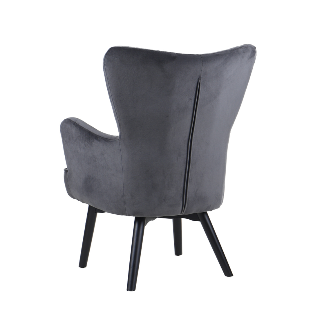 BELLA ARMCHAIR FABRIC GREY WOOD BLACK E1 PRC