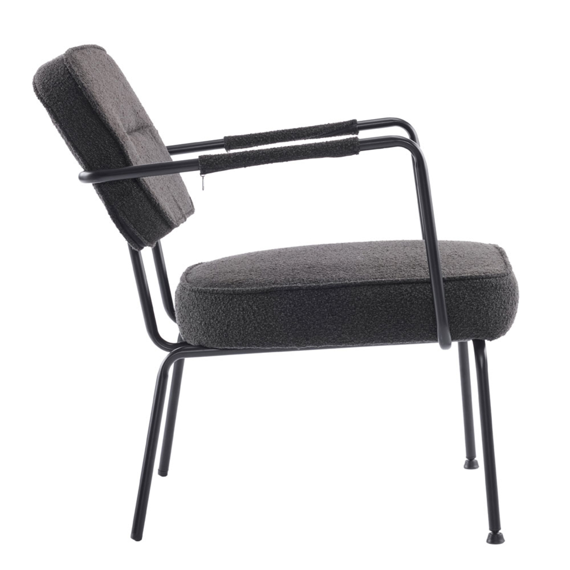 PRISLEY ARMCHAIR FABRIC BLACK METAL BLACK PRC