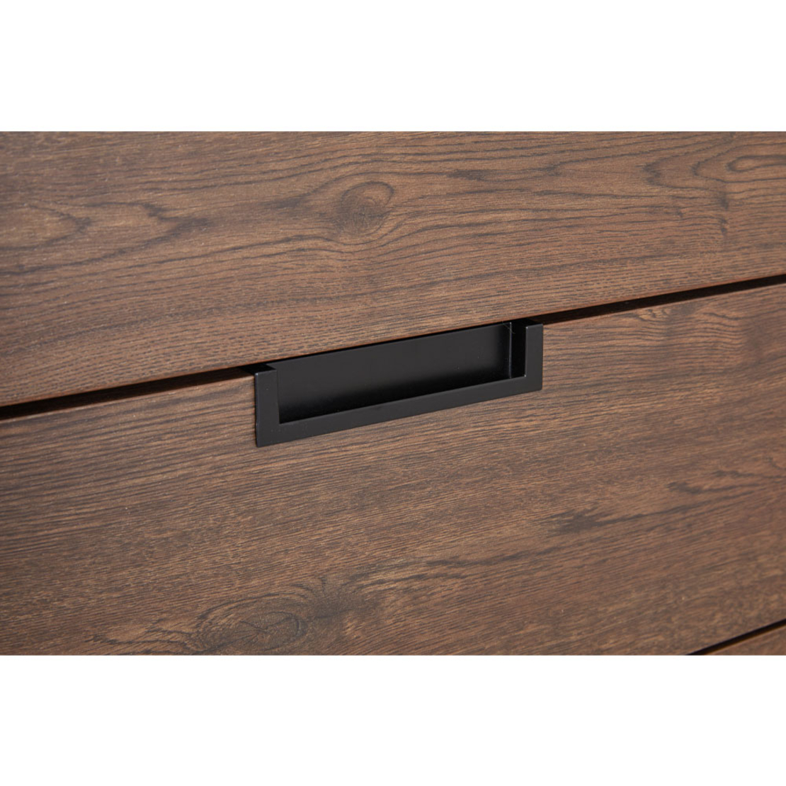 NUEZ PEDESTAL 5DRAWERS MELAMINE WALNUT METAL BLACK