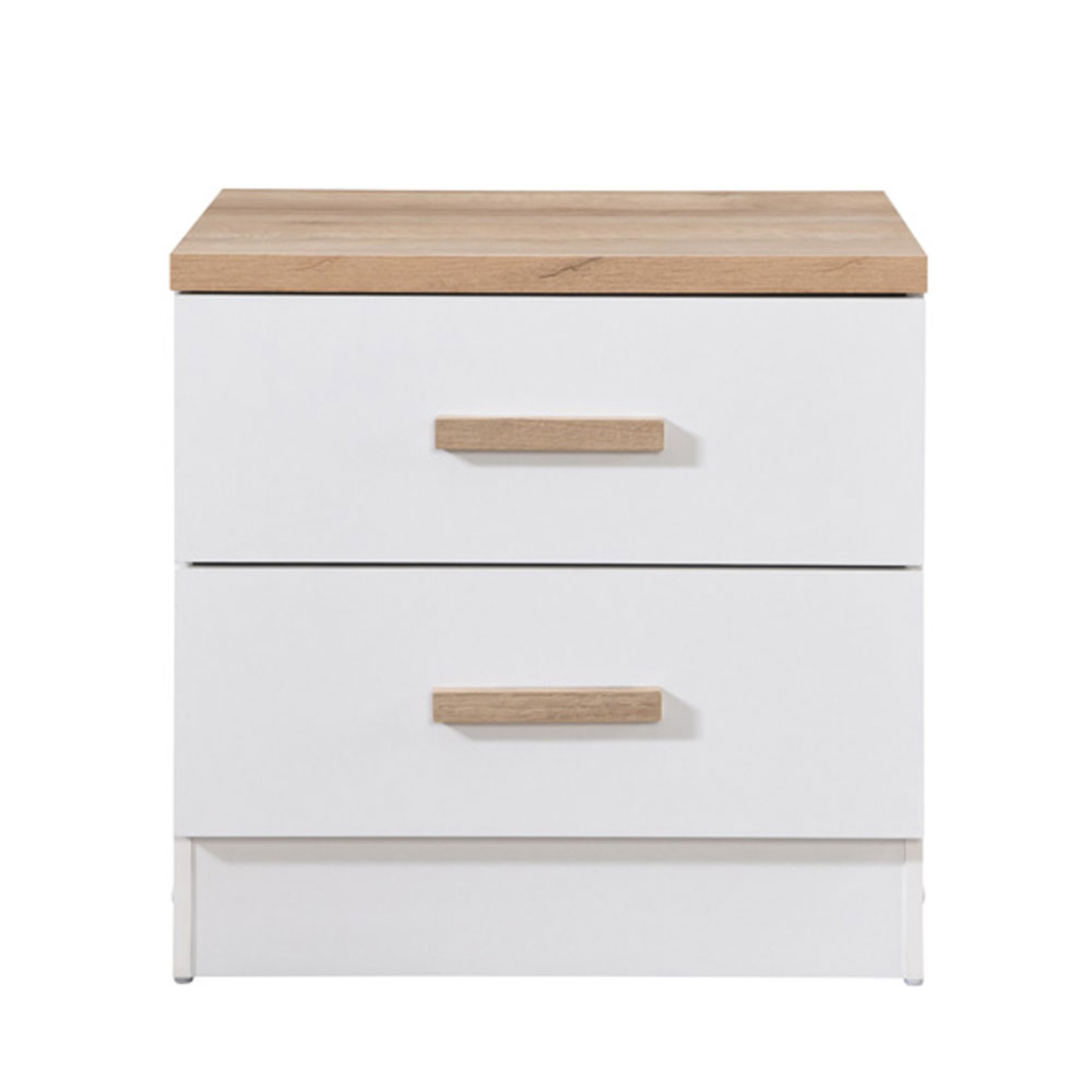 PRACTICO NIGHTSTAND 2DRAWERS CHIPBOARD WITH MELAMINE CARTA NATURAL WHITE E1 MY