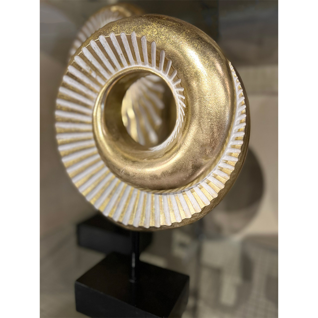 ESPIRAL DECO POLYRESIN GOLD BLACK 23x8,3xH34,7cm P