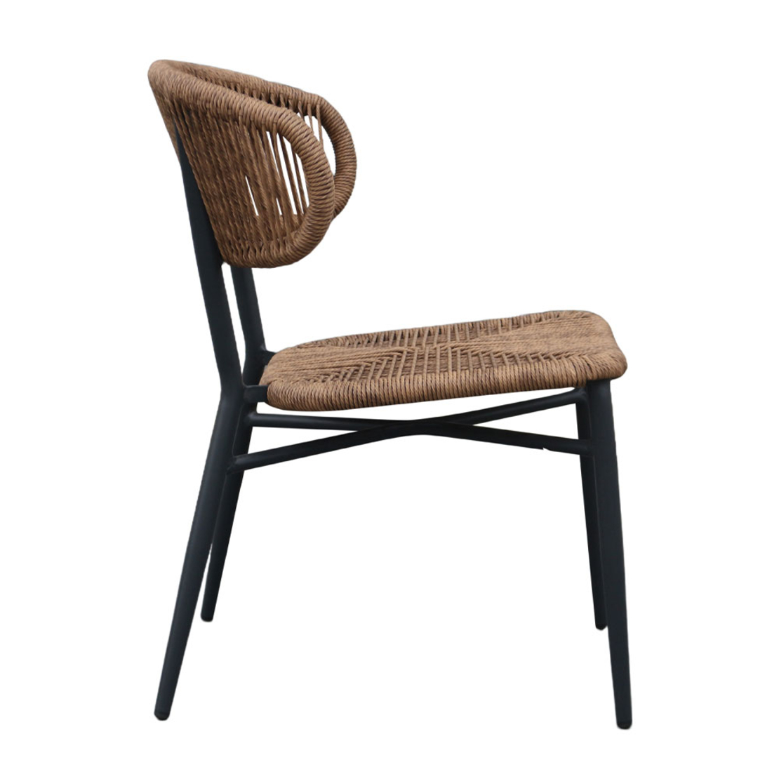 SEDAI CHAIR ALUMINIUM BLACK WALNUT 55x60xH78cm PRC