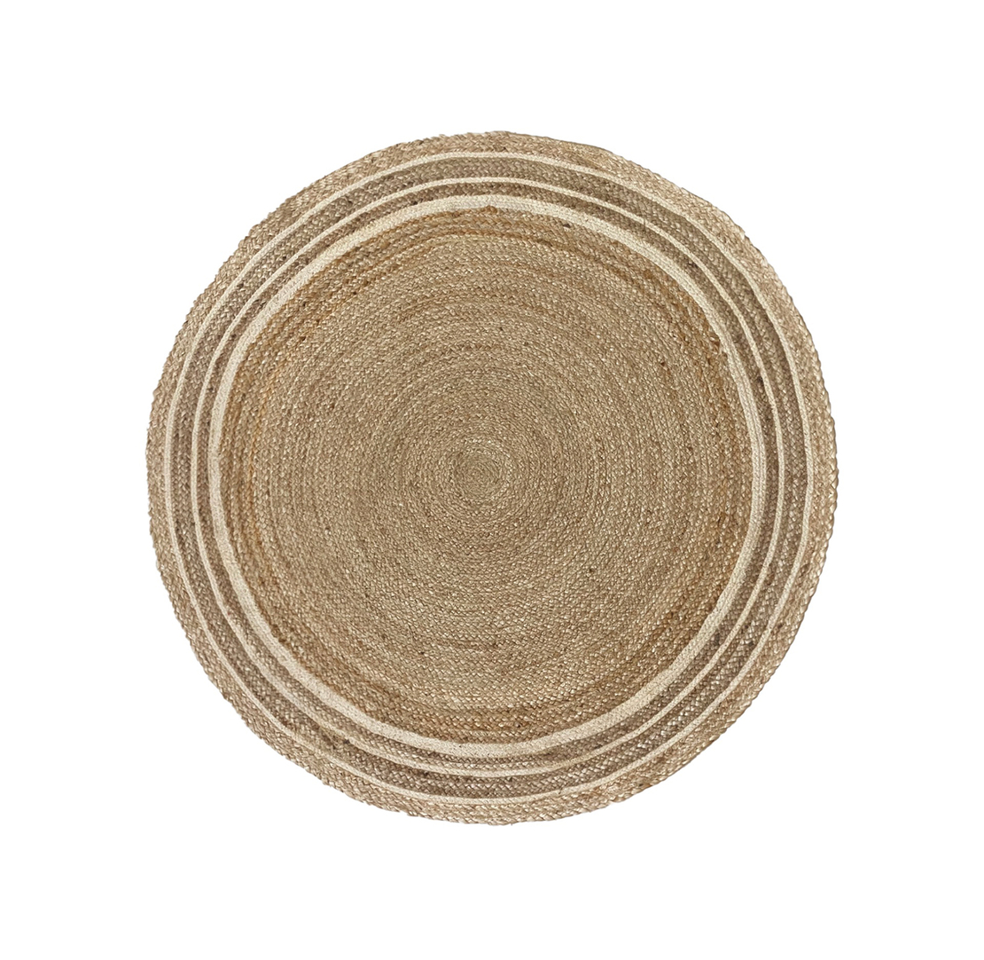 HARTU CARPET ROUND JUTE NATURAL WHITE D120cm E1 IN