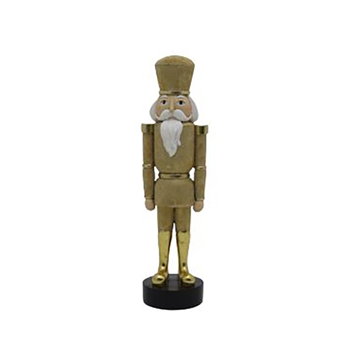 XMAS PRISK C SOLDIER POLYRESIN GOLD WHITE 10x9xH37