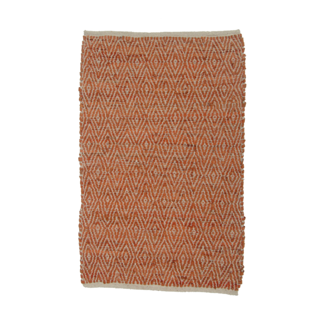 ROMBO CARPET LEATHER ORANGE BEIGE 60x90cm IN