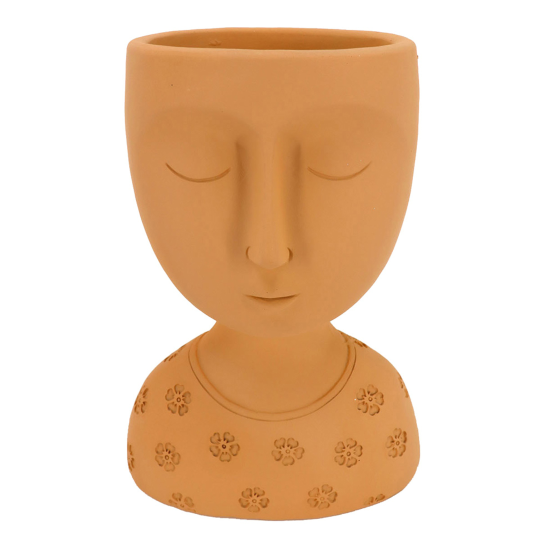SKEPTICAL 2 PLANTER POLYRESIN TERRACOTTA 14,8x10xH