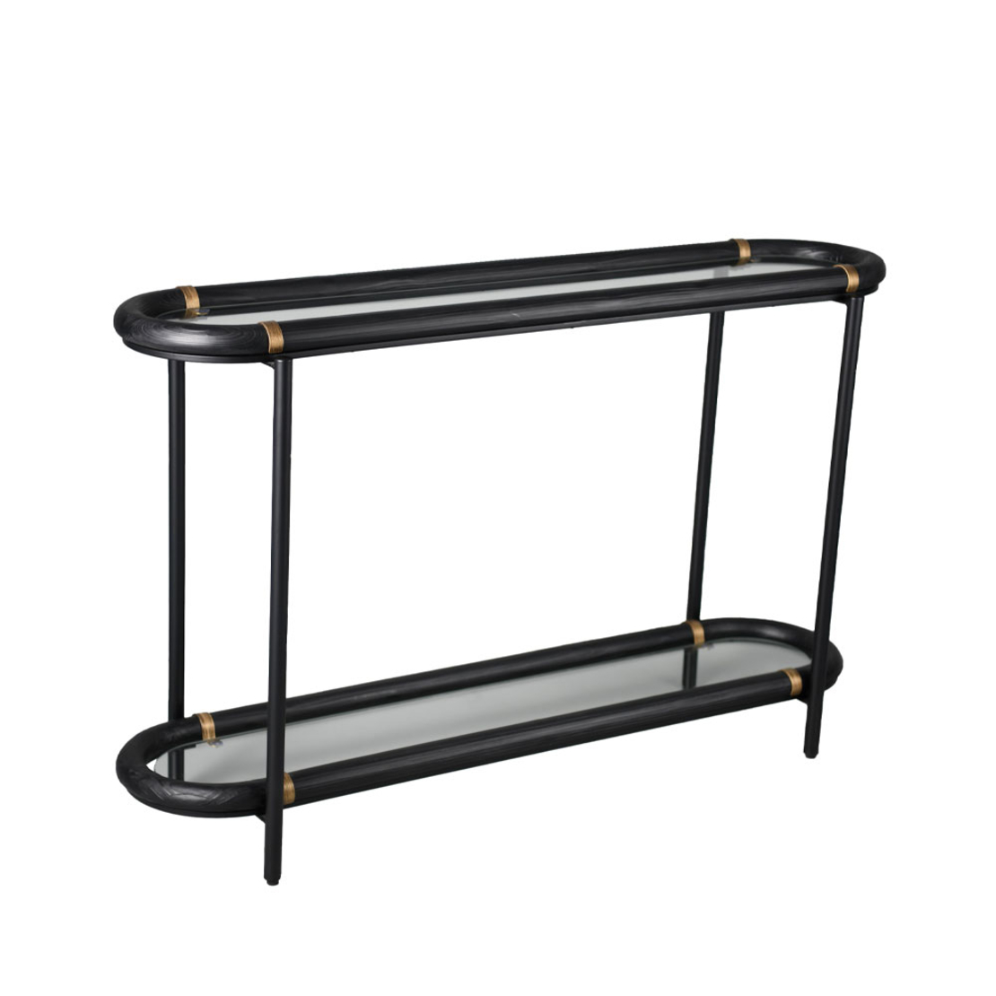 COLOMBO CONSOLE WOOD BLACK METAL BLACK 130x36xH82c