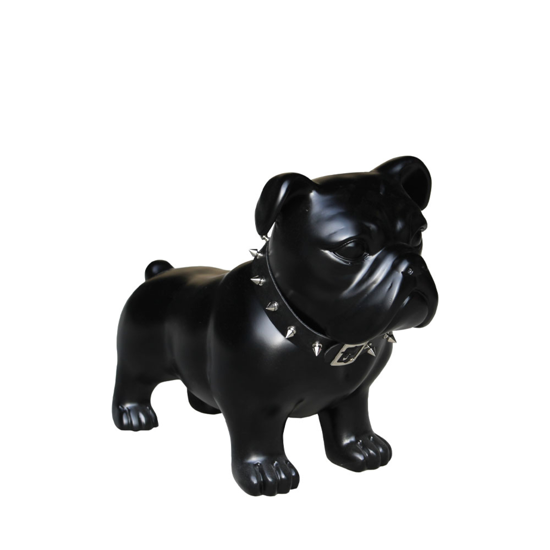SPIKEY DECO DOG ARTIFICIAL STONE BLACK MATTE 37x18