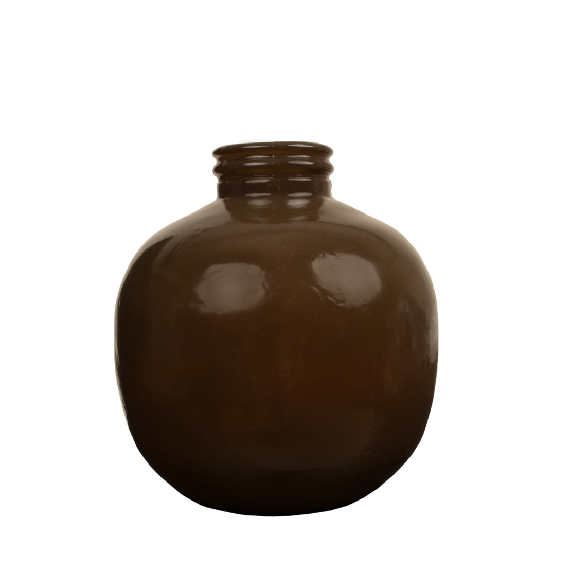 CRUSHED CARAMEL VASE RECYCLED GLASS CARAMEL D32xH3