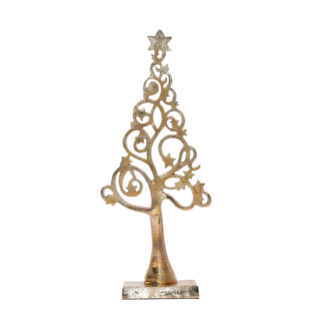 XMAS SANTO GOLD TREE ALUMINIUM GOLD 23x8xH44cm IN