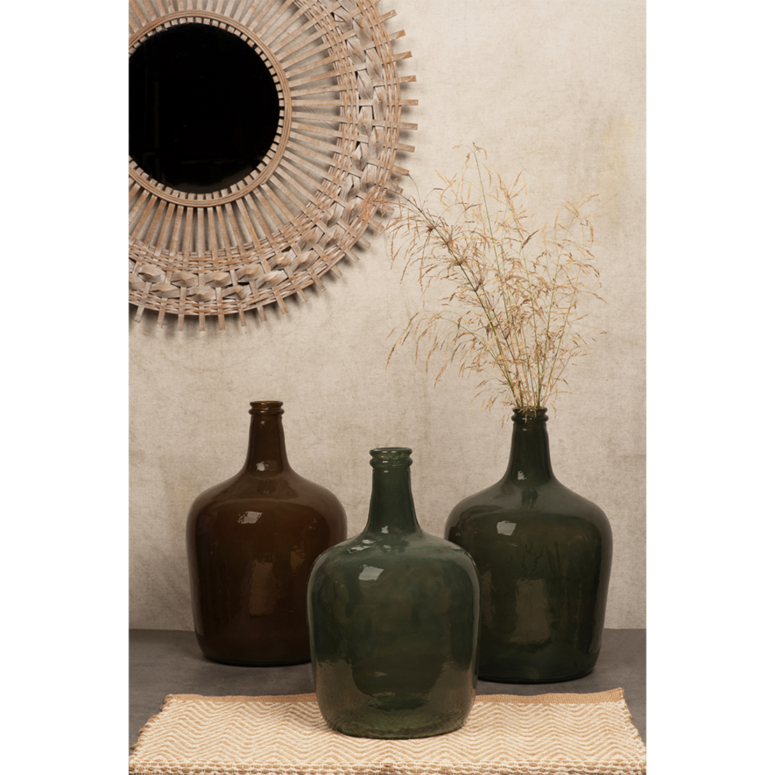 CRUSHED CARAMEL BOTTLE RECYCLED GLASS CARAMEL D24,